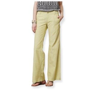 Anthropologie Pilcro Wide Leg Cotton Linen Trousers
